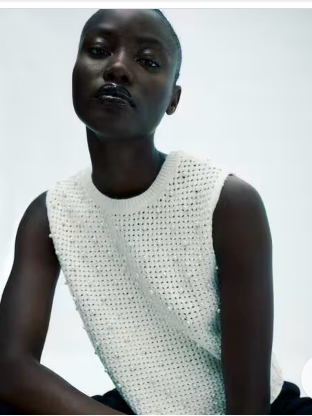 Sleeveless cream Knit Vest